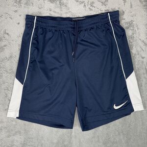 Vintage 90s Nike‎ Soccer Shorts Small Navy Lined Drawstring Nike Fit Dry